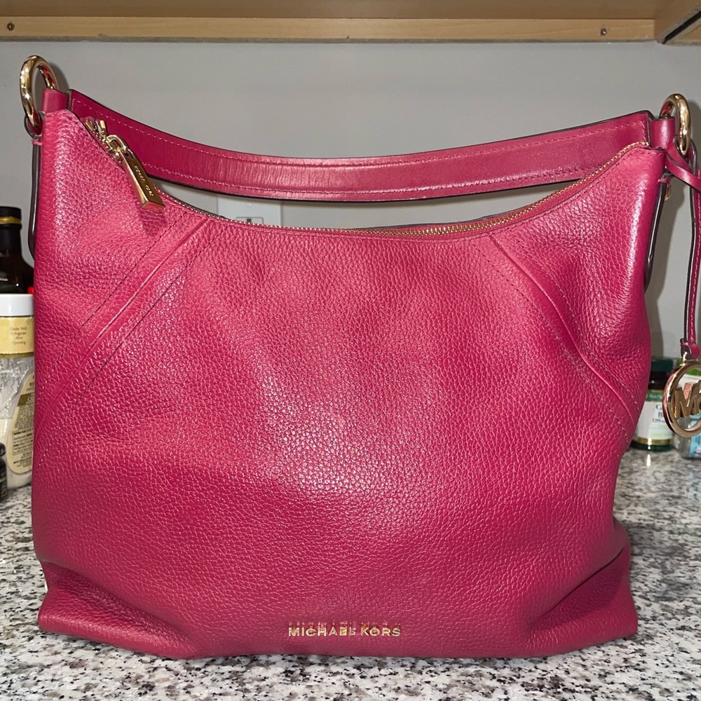 Michael Kors Red Leather Shoulder Bag